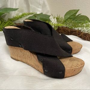 Lucky Brand: Black Miller Wedge Sandal Size 7